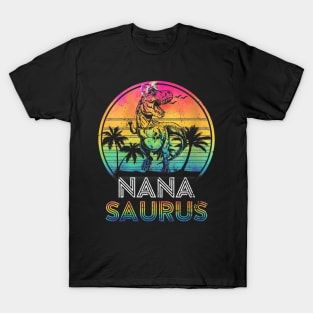 Nanasaurus Dinosaur Nana Saurus Family Matching Tie Dye T-Shirt